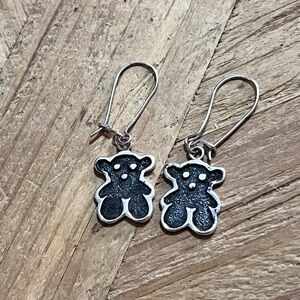 Cute Vintage Sterling Silver and teddy Bear Earrings